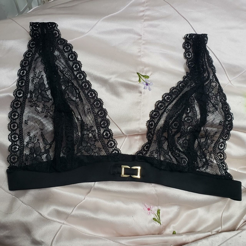 Victoria's Secret 36C Black Lace Plunge Bralette